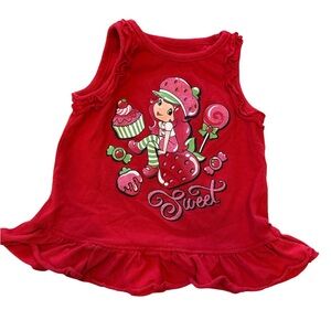 Vintage Strawberry Shortcake Ruffle Hem Girls tank 24M
